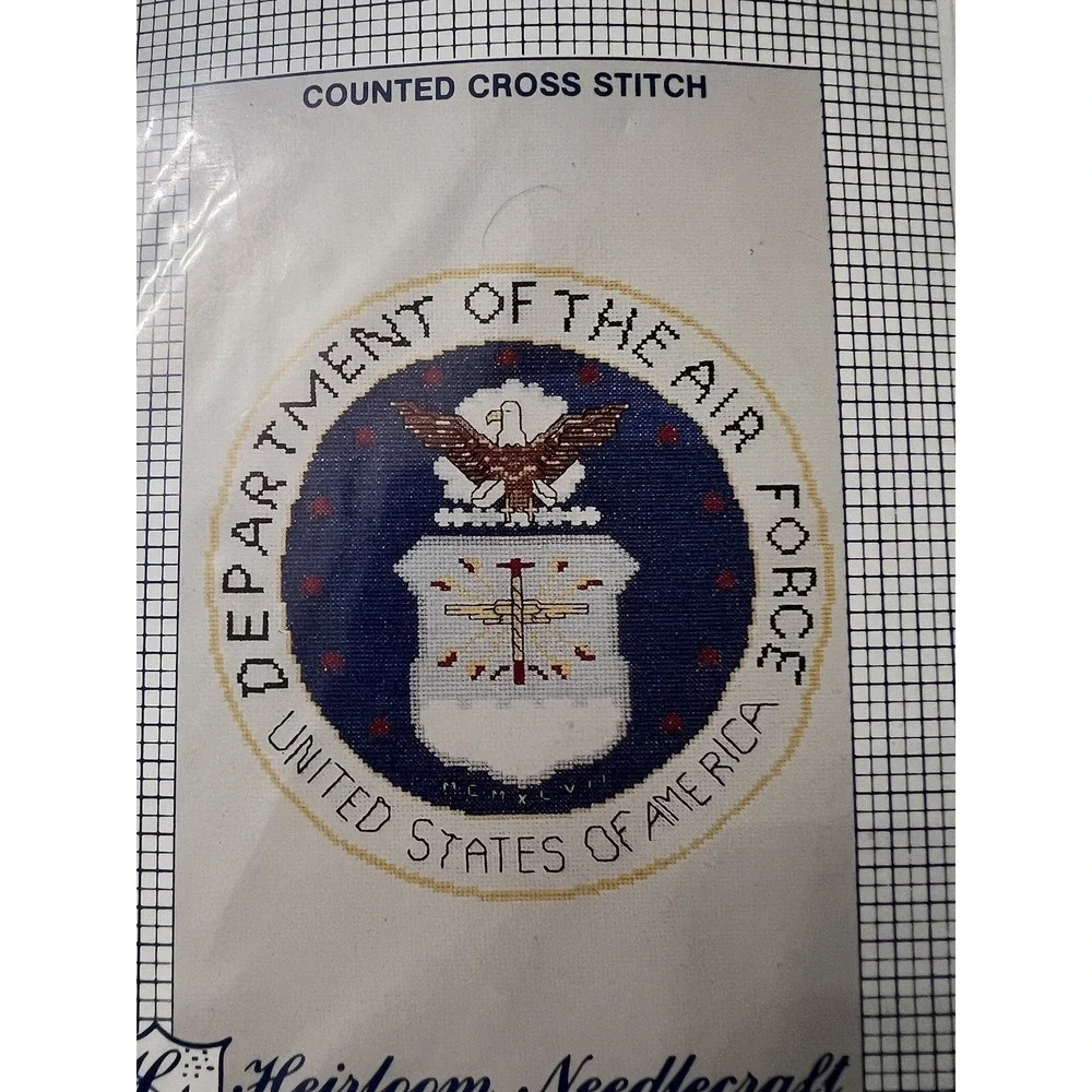 USAF Cross Stitch Kit Heirloom Needlecraft 1995 New In Package Large